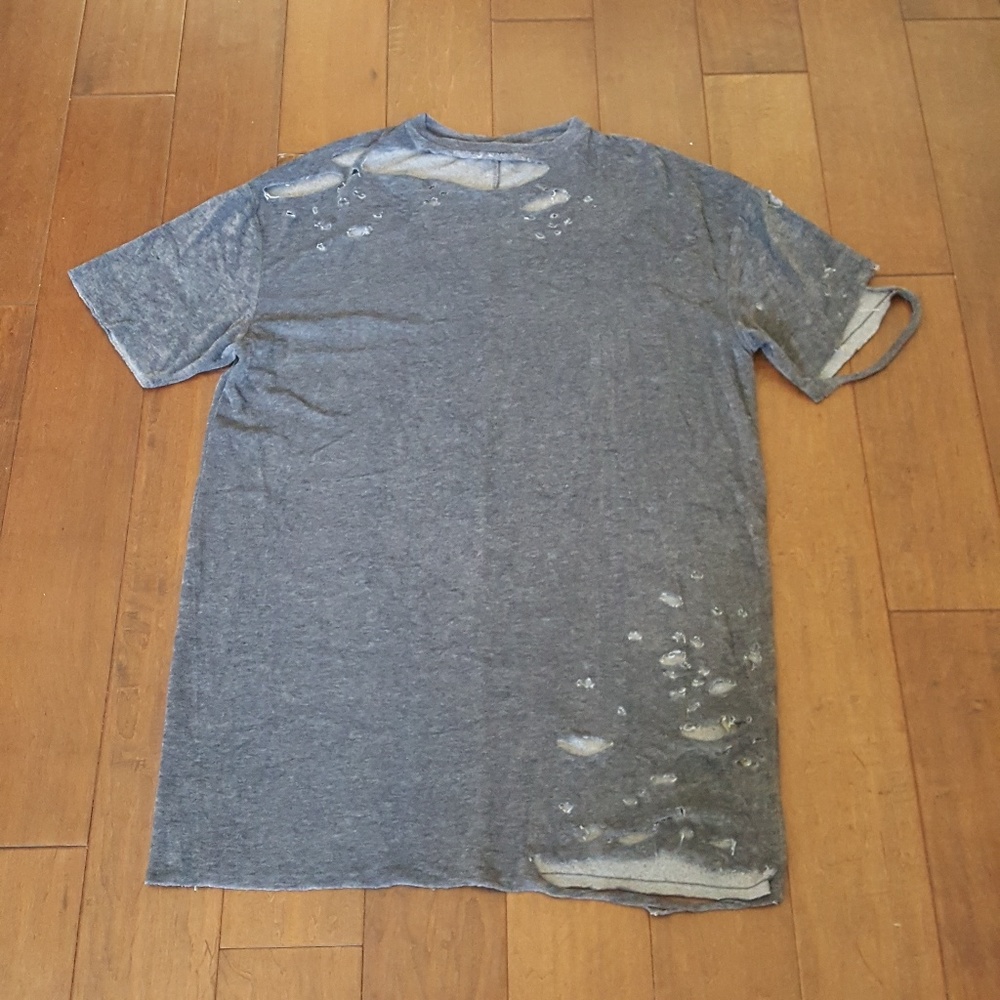 Zara Distressed Grey Tshirt dress